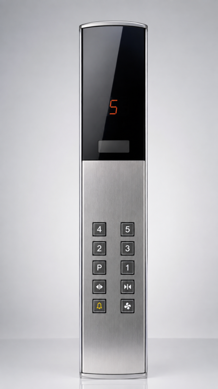 alt : شستی آسانسور یک متری مدل 165 استیل 304 با کلید کلاسیک